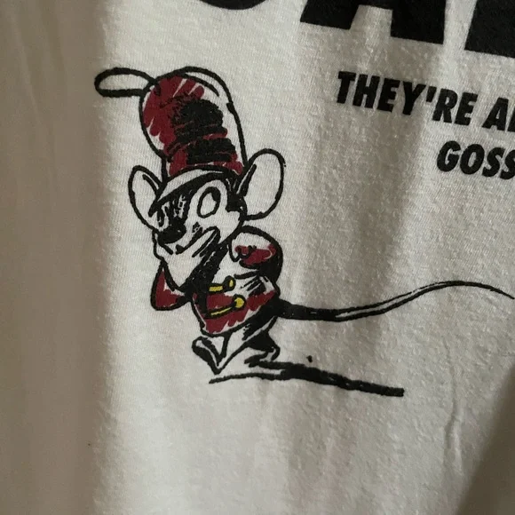 Disney Dumbo Timothy Q. Mouse White Red Ringer T-Shirt “Gab, Gab, Gab” - Picture 4 of 6